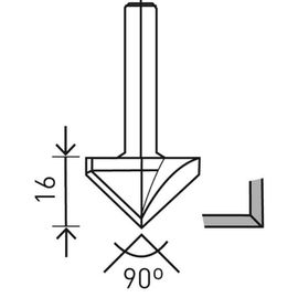Fraise pour plaques de plâtre HW avec queue de 8mm HW S8 D32/90°