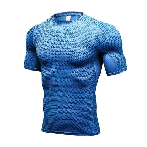 Chemises De Compression À Manches Courtes Pour Hommes,T-Shirt De Gym,Séchage Rapide,Chemise D'entraînement Athlétique,Course À Pied