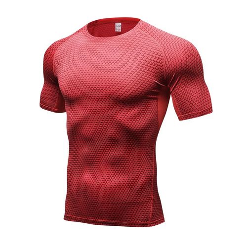 Chemises De Compression À Manches Courtes Pour Hommes,T-Shirt De Gym,Séchage Rapide,Chemise D'entraînement Athlétique,Course À Pied