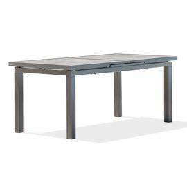 Table De Jardin Extensible Venise Dcb Garden Aluminium Et Céramique Gris Anthracite L.190/250 X L.95 Cm