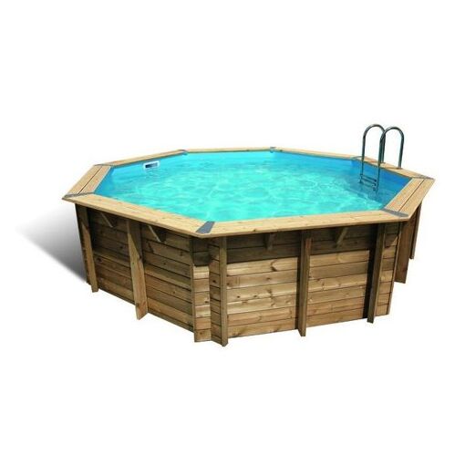 Piscine en bois octogonale Ubbink Océa 430 cm - Bleu