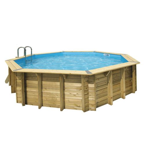 Piscine bois Océa 5,80 x 1,30 m - Liner bleu