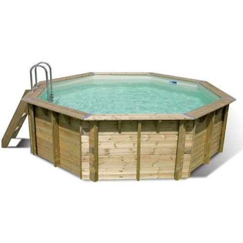 Piscine en bois octogonale Ubbink Océa 430-Beige