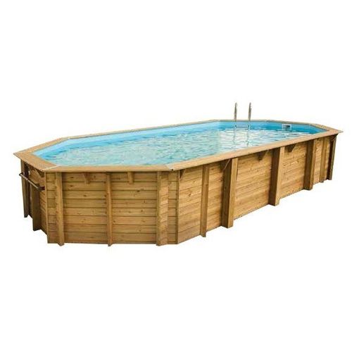 Piscine en bois octogonale Ubbink Océa 470 x 860-Bleu