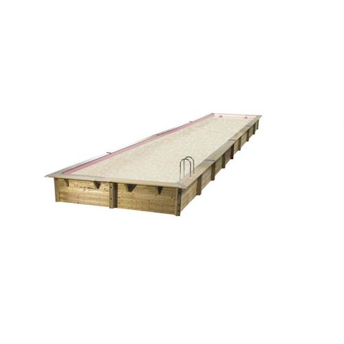 Piscine bois Linéa 15,50 x 3,50 x 1,55 m - Liner beige - Ubbink