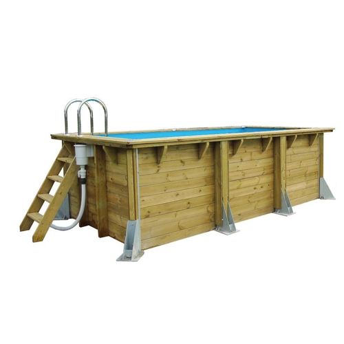 Piscine en bois rectangulaire Ubbink Linéa UrbanPool 250 x 450-Bleu