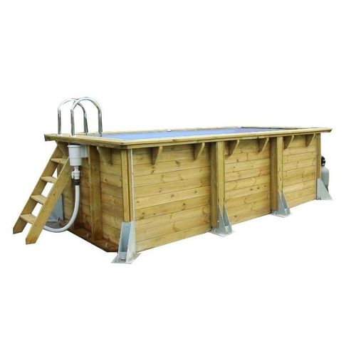 Piscine bois Linéa UrbanPool 4,50 x 2,50 x 1,40 m - Liner gris - Ubbink