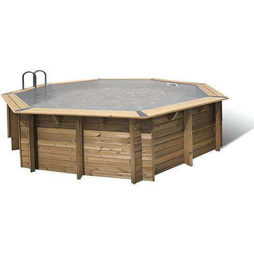 Piscine en bois octogonale Ubbink Océa 510-Gris