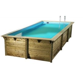 Piscine en bois rectangulaire Ubbink Azura 350 x 505 cm - Bleu