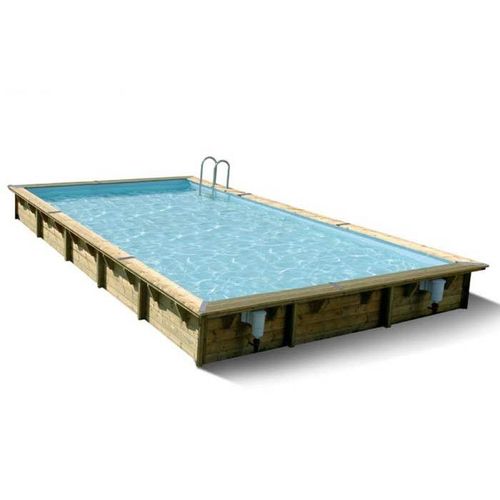 Piscine en bois rectangulaire Ubbink Linéa 500 x 800-Bleu