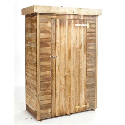 Madeira-Rangement- Grande Armoire De Jardin -Pin Sylvestre-Remise Pour Outils-3 Étagères- Bois Traité Autoclave- Abris De Jardin Toiture Plate En Feutre Bitumeux- L130x L 69xh.200 Cm/0,72 M²- Théo