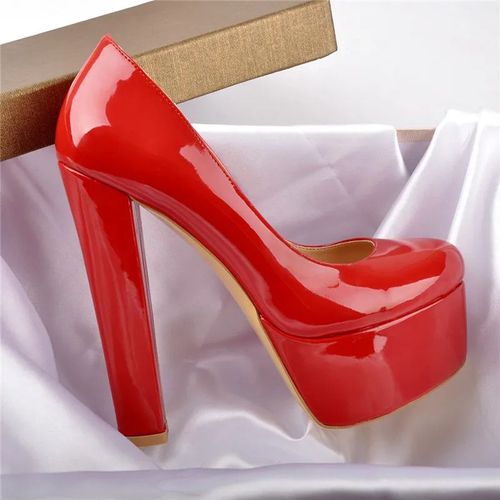 Chaussures Daltolmakerescarpins En Cuir Verni Pour Femmeschaussures Plateforme Rondeà Enfilertalons Hautsépaisgrande Taille