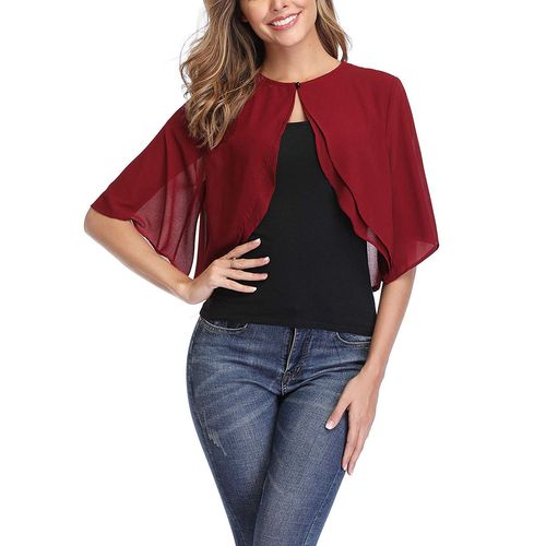 Femmes ¿¿L¿¿Gant Cardigan En Mousseline De Soie Manches 3 / 4 Festival Short Shoulder Jacket