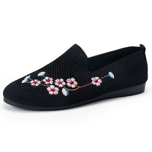 Mocassins En Maille Respirante À Semelle Souple Pour Femme,Chaussures Plates Peu Profondes,Décontractées,Grande Taille 43,Été 2023