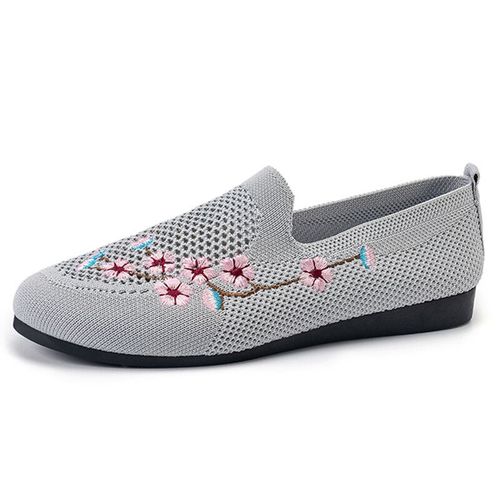 Mocassins En Maille Respirante À Semelle Souple Pour Femme,Chaussures Plates Peu Profondes,Décontractées,Grande Taille 43,Été 2023