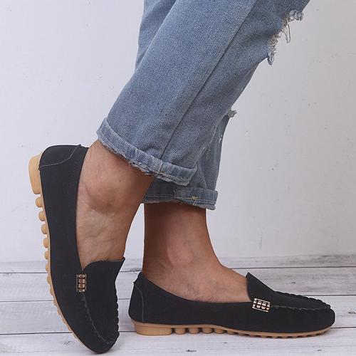 Mocassins Plats Décontractés En Denim Pour Femme,Chaussures De Grande Taille,Printemps-Automne