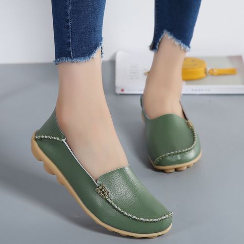 Chaussures Mocassins Plats En Cuir Group Pour Femmechaussures Enfilergrande Taille