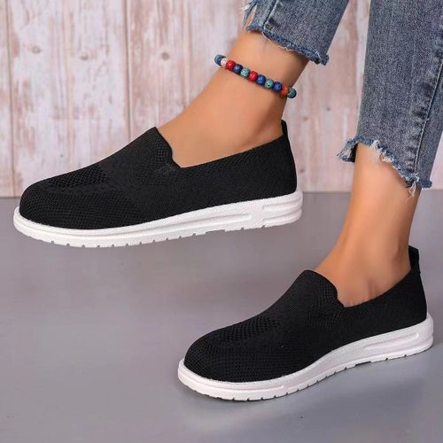 Mocassins En Maille Légère Pour Femme,Chaussures Décontractées,Semelle Souple,Antidérapantes,Respirantes,Plates,Grande Taille 43,Automne 2023