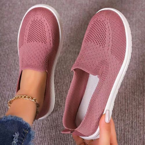 Mocassins En Maille Légère Pour Femme,Chaussures Décontractées,Semelle Souple,Antidérapantes,Respirantes,Plates,Grande Taille 43,Automne 2023