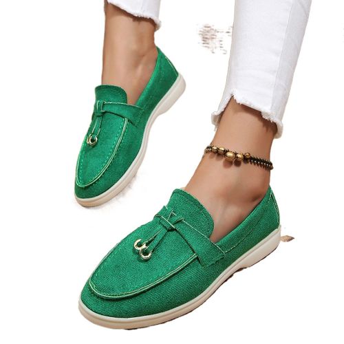 Mocassins À Enfiler En Cuir Et Cachemire Pour Femme,Chaussures Plates Décontractées De Marque,De Haute Qualité,Grande Taille 42,Printemps Automne