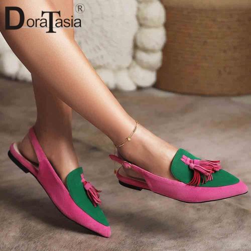 Mocassins Pointus À Franges Léopard Pour Femmes,Chaussures Plates Décontractées Douces Pour Femmes,Couleurs Mélangées,Design De Marque Pour Dames,Mode,Grande Taille,43