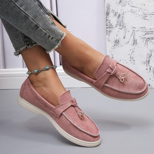 Mocassins À Enfiler En Cuir Et Cachemire Pour Femme,Chaussures Plates Décontractées De Marque,De Haute Qualité,Grande Taille 42,Printemps Automne