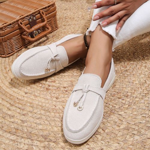 Mocassins À Enfiler En Cuir Et Cachemire Pour Femme,Chaussures Plates Décontractées De Marque,De Haute Qualité,Grande Taille 42,Printemps Automne