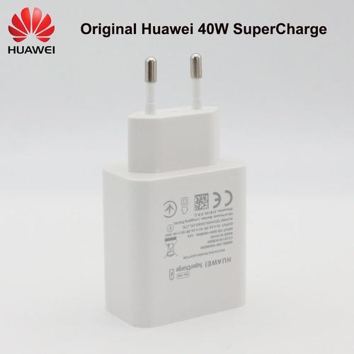 Chargeur Huawei 40W al 10V4A Supercharge US EU Adaptateur 5A USB Type C Cable Pour Nova 5 6 7 7 Pro Mate 30 Pro P40 P30 P20 Pro