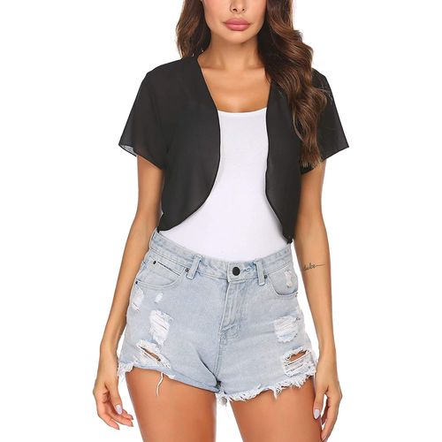 Femmes Bolero Élégant Festival Manches Longues Avec Bouton Court Cardigan Robe Top Soft Jacket