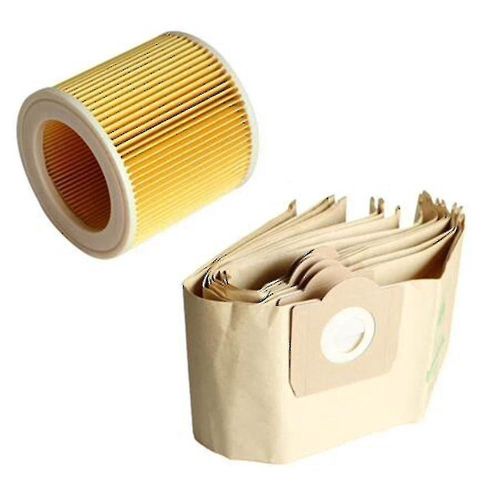 5x Sac à poussière 1x Filtre pour Aspirateur Karcher Wd3 Premium