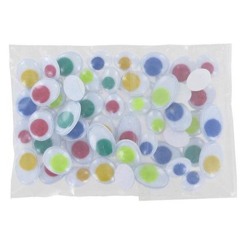 Petits Yeux Mobiles - Adhésif - Couleurs - Loisirs Créatifs - Dessin - Sachet De 50