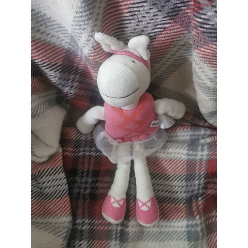 Doudou Peluche Âne Écru Rose Tutu Ballerine Vertbaudet