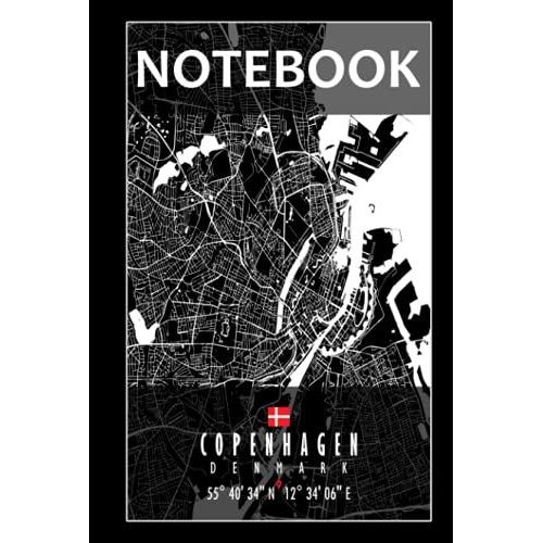 Notebook: Copenhagen Map Denmark Notebook | Great Personalized Gift For Writing, Jotting Your Favorite Travel Moments, Taking Notes, And Brainstorming Ideas For Men, Women, Boys And Girls Of All Ages