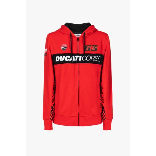Sweat A Capuche Zip Femme Francesco Bagnaia 63 Ducati Corse Officiel Motogp