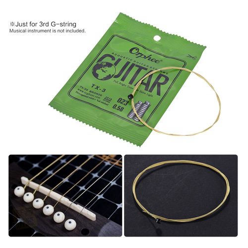 Remplacement Pour Guitare Acoustique Folk,Noyau En Acier À Haute Teneur En Carbone 75/25 Phosphore,1ère Corde E (.010),10 Pièces - Type 3rd G-String 023