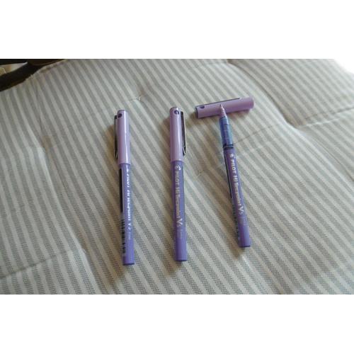 Stylo Roller Pointe Tubulaire À Encre Liquide Violet Hi Tecpoint V5 Pilot Lot De 3