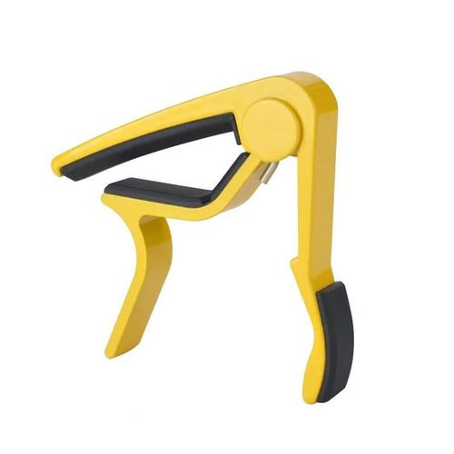 Jecapos-Trigger Metal Clamp,Electric,Acoustic,Jecapo,Bass,Violin,Ukulele,Capotrrechargeable,Single Handhand Tune,3 Colors - Type Yellow