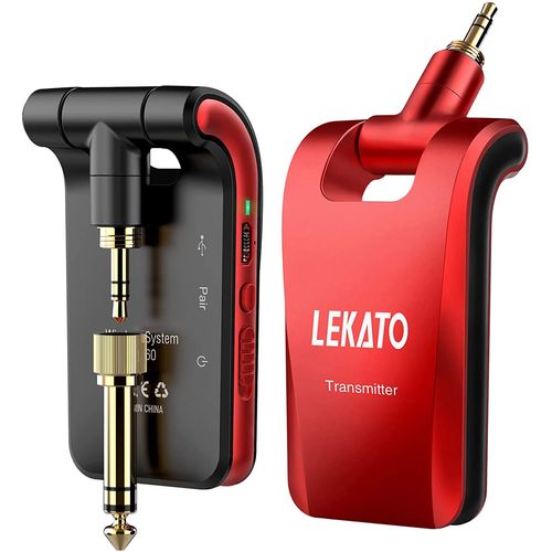 Ws-60,Emetteur Récepteur Sans Fil Pour Guitare,Système 2,4 Ghz Stéréo 2 En 1,Fiches 6 Canaux - Type Red