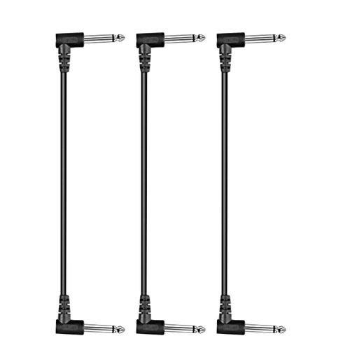 Câble De Raccordement De Pédale Jeeffprotected Électrique,Fils Audio Blindés À Faible Bruit,Patch À Angle Droit 1/4,3 Pièces,6 Pièces - Type Bk Pedal Line-3 Pc