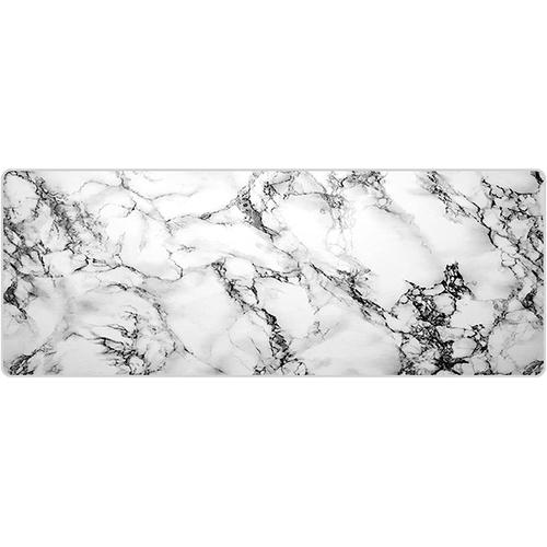Tapis de souris pour gaming, tapis de souris - Dessous en caoutchouc  antidérapant - Motif marbre - Art moderne - XXL - Tapis de souris allongé -  Blanc - 800 x 300 x 3 mm