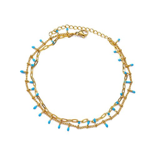 Bracelets De Cheville Colorés Boho Drops Pour Femmes,Bracelet De Cheville En Acier Inoxydable,Bijoux Esthétiques,Cadeau De Mariage De Luxe,Document Doré,2024