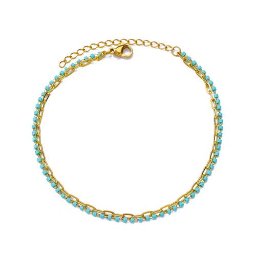 Bracelets De Cheville Colorés Boho Drops Pour Femmes,Bracelet De Cheville En Acier Inoxydable,Bijoux Esthétiques,Cadeau De Mariage De Luxe,Document Doré,2024