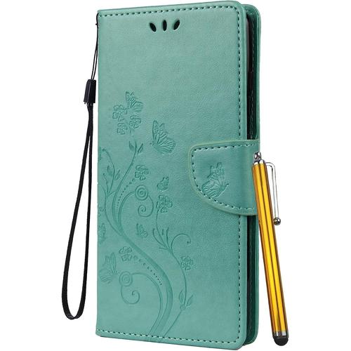 Housse Coque Pour Samsung Galaxy A53 5g, Etui Housse Pour Galaxy A53 5g Coque En Cuir Portefeuille Pochette Avec Fentes Pour Cartes Protecteur Silicone Souple Cover Pour Samsung A53 5g, Vert