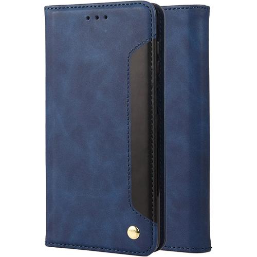 Housse Coque Pour Xiaomi Redmi Note 11 Pro Etui Housse Cuir Portefeuille Pochette Flip Cover Protecteur Magnétique Soft Tpu Silicone Etui Xiaomi Redmi Note 11 Pro Avec Fente Pour Carte, Bleu