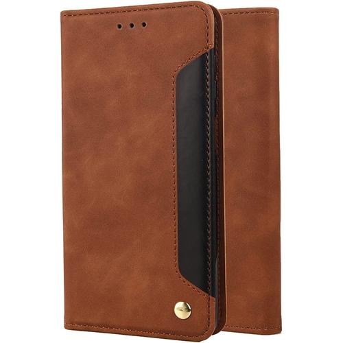 Housse Coque Pour Xiaomi Redmi Note 11 Pro Etui Housse Cuir Portefeuille Pochette Flip Cover Protecteur Magnétique Soft Tpu Silicone Etui Xiaomi Redmi Note 11 Pro Avec Fente Pour Carte, Brun