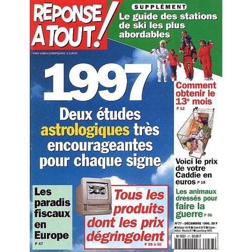 Réponse À Tout ! N° 77 : 1997, Deux Études Astrologiques Trés Encourageantes Pour Chaque Signe