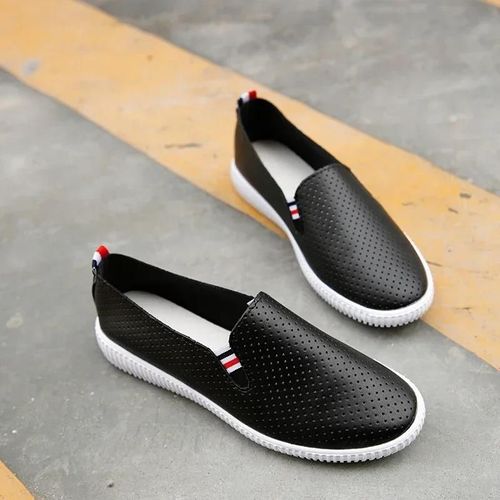 Chaussures Mocassins En Cuir Découpés Blancs Pour Femmeschaussures Enfilertalons Basespadrilles Décontractéesbaskets Pour Dames