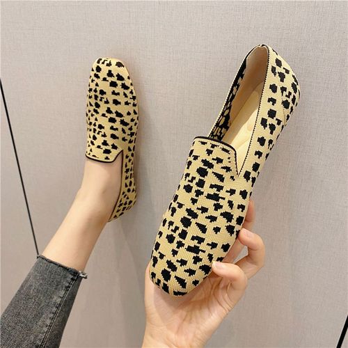 Chaussures De Haricot À Fond Plat Pour Femmes,Chaussures De Marche Décontractées,Semelle En Caoutchouc Non Ald,Tricotées,Respirantes,Douces,Grande Taille,42/41