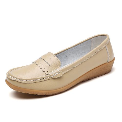 Chaussures Mocassins En Cuir Véritable Pour Femmesballerines Enfilerchaussures Souples Pour Femmeschaussures De Tennis La Modegrande Taille