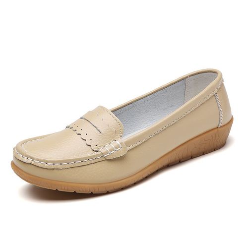Chaussures Mocassins En Cuir Véritable Pour Femmesballerines Enfilerchaussures Souples Pour Femmeschaussures De Tennis La Modegrande Taille